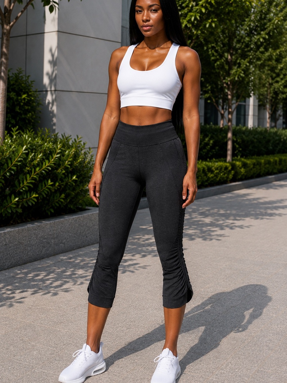 lululemon athletica Black Cropped High-Rise Capri Leggings